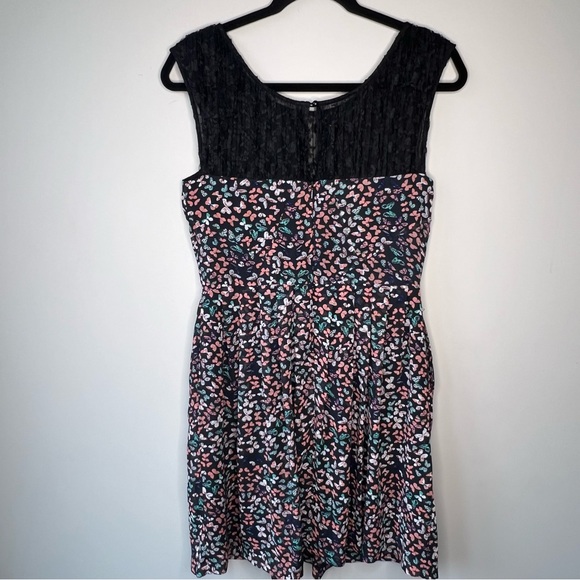 Betsey Johnson FY02W85  Womens Black Multi Lace Neckline Floral Lined Dress 4 - Picture 10 of 13